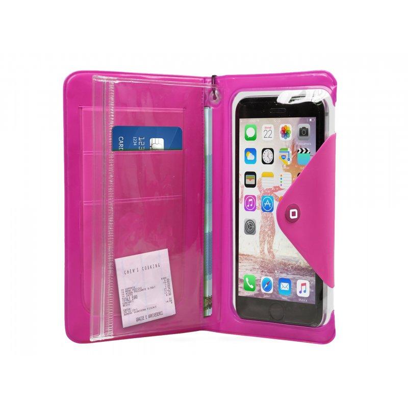 Funda tipo libro impermeable para smartphone hasta 5" SBS Rosa