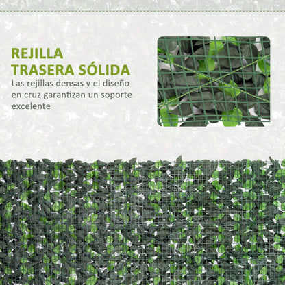 Seto Artificial En Rollo Para Balcón Valla Jardín Outsunny 3x1m Verde_5