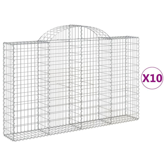 Cestas Gaviones 10 Uds Forma De Arco Hierro 200x30x120/140 Cm_0