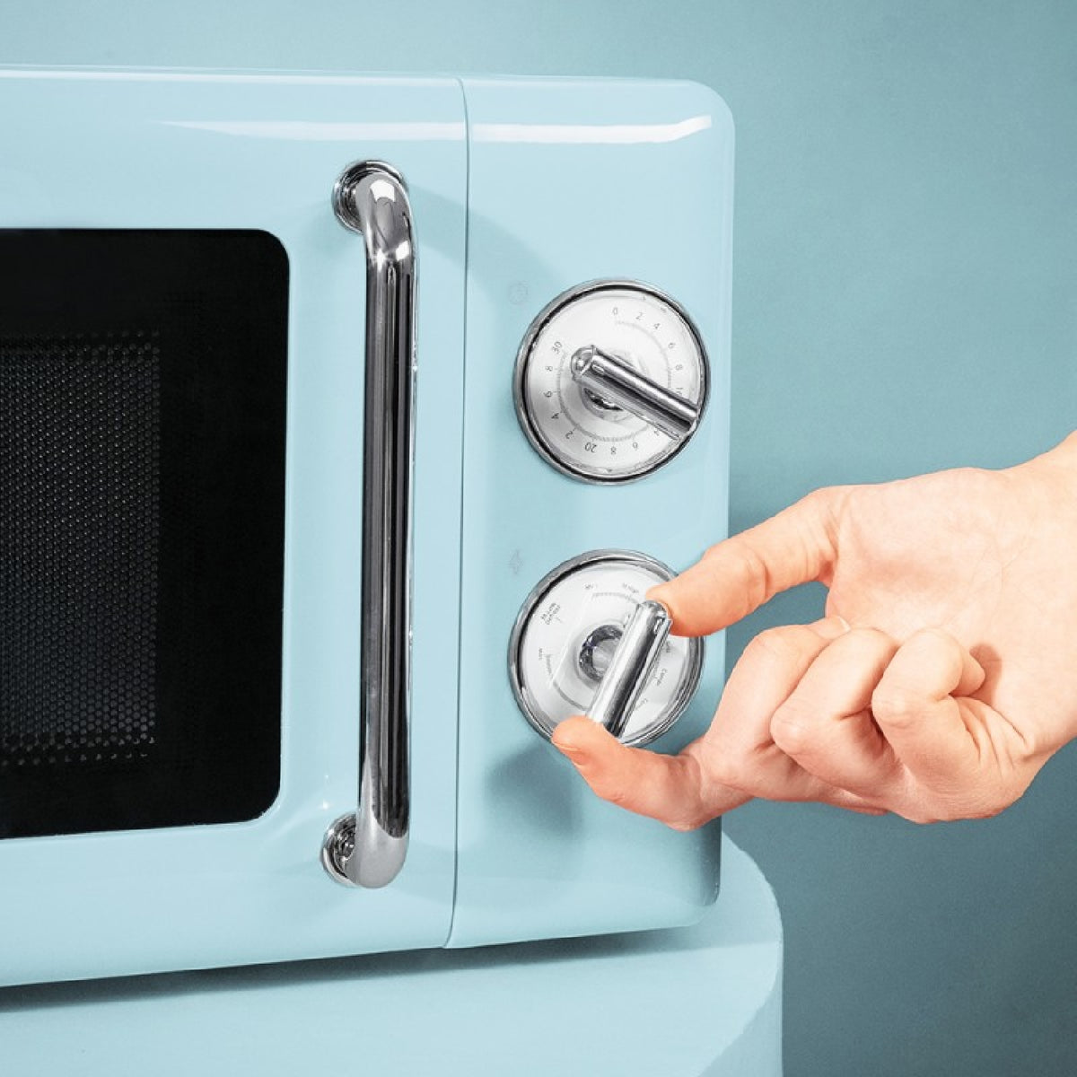 Microondas Mecánico Con Grill De 20 L Proclean 3110 Retro Blue. 700 W En 6 Niveles, Temporizador Hasta 30 Minutos, Modo Descongelación, Diseño Vinta_1