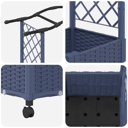 Cama Elevada Con Trellis Y Techo Gris 164 X 40 X 144 Cm Pp_5
