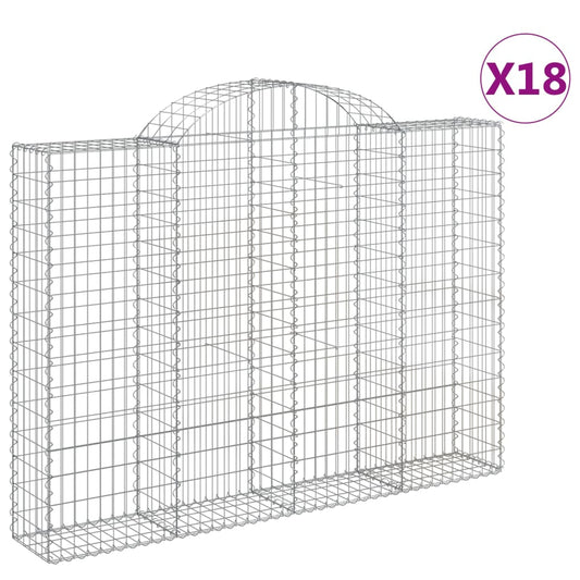 Cestas Gaviones 18 Uds Forma De Arco Hierro 200x30x140/160 Cm_0