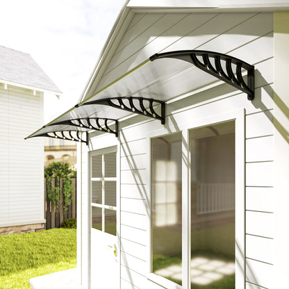 Tejadillo De Protección Para Puertas Outsunny 300x96x27cm Transparente_4