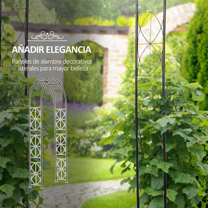 Arco De Jardín Outsunny Metal Negro 114x30x30 Cm_5