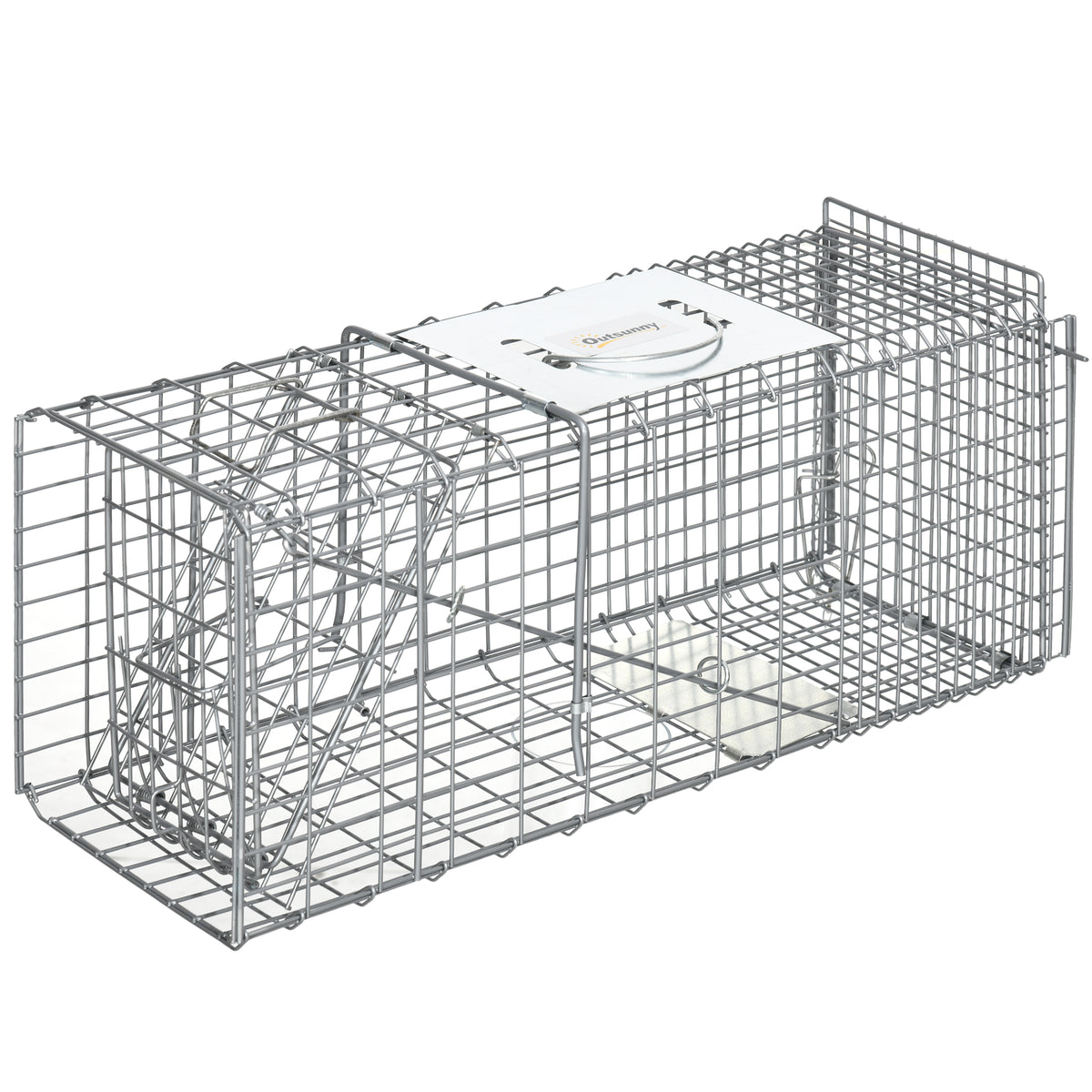 Trampa Para Animales Outsunny 66x24x30.5 Cm Plata_0
