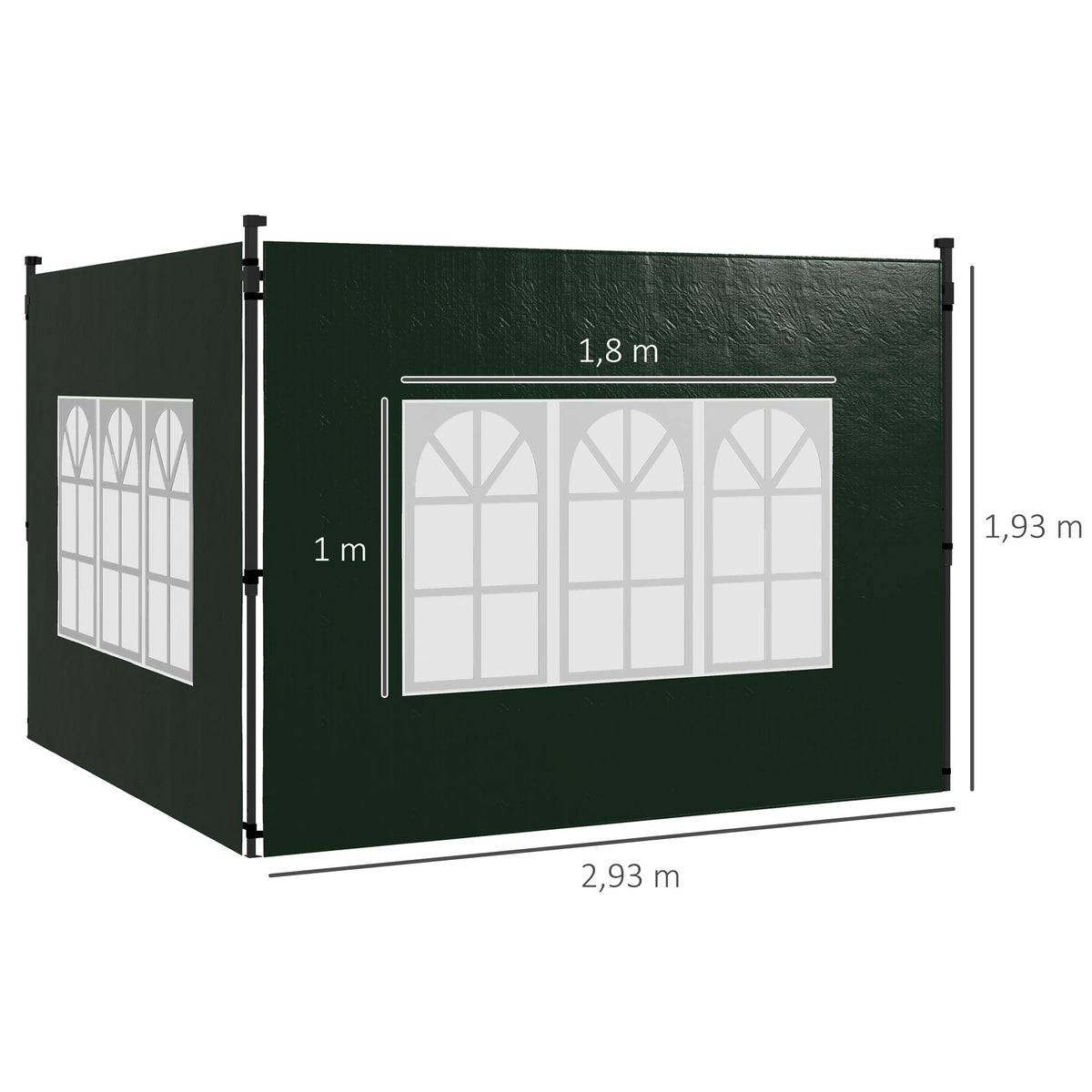 Paredes Laterales Outsunny Pe Verde Oscuro 293x193 Cm_2