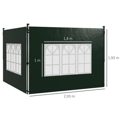 Paredes Laterales Outsunny Pe Verde Oscuro 293x193 Cm_2