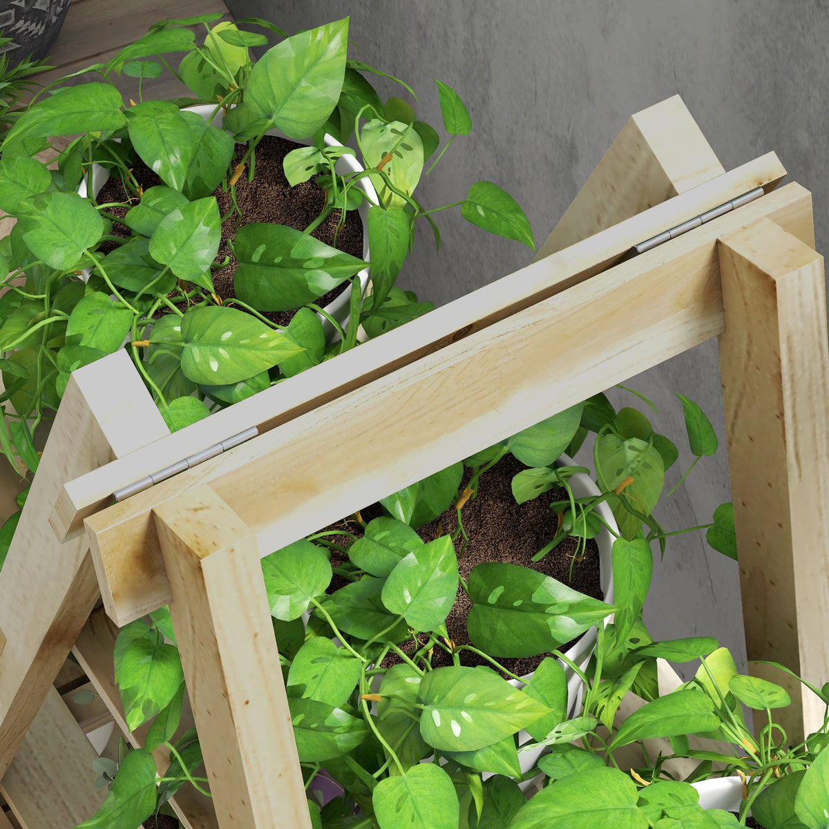 Estantería Para Plantas Outsunny Madera De Abeto Madera Natural 100x36x112 Cm_4