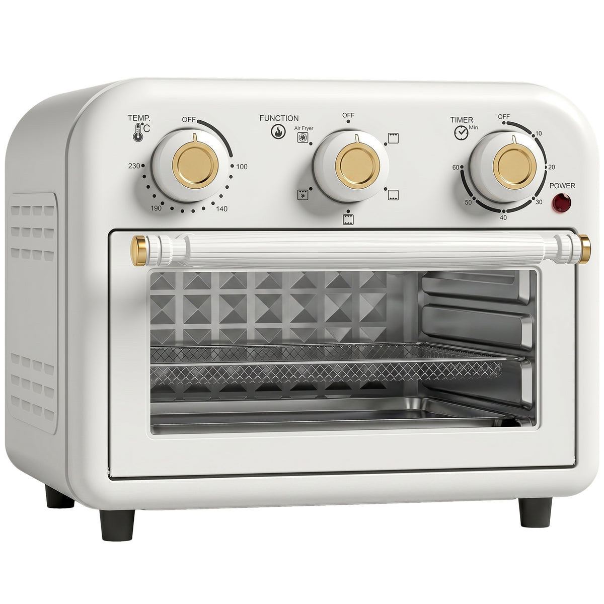 Homcom Horno Freidora De Aire 12 L Con 3 Mandos Convección 360° Bandeja Y Cesta_0