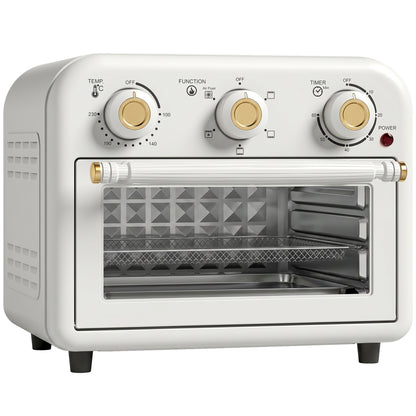 Homcom Horno Freidora De Aire 12 L Con 3 Mandos Convección 360° Bandeja Y Cesta_0