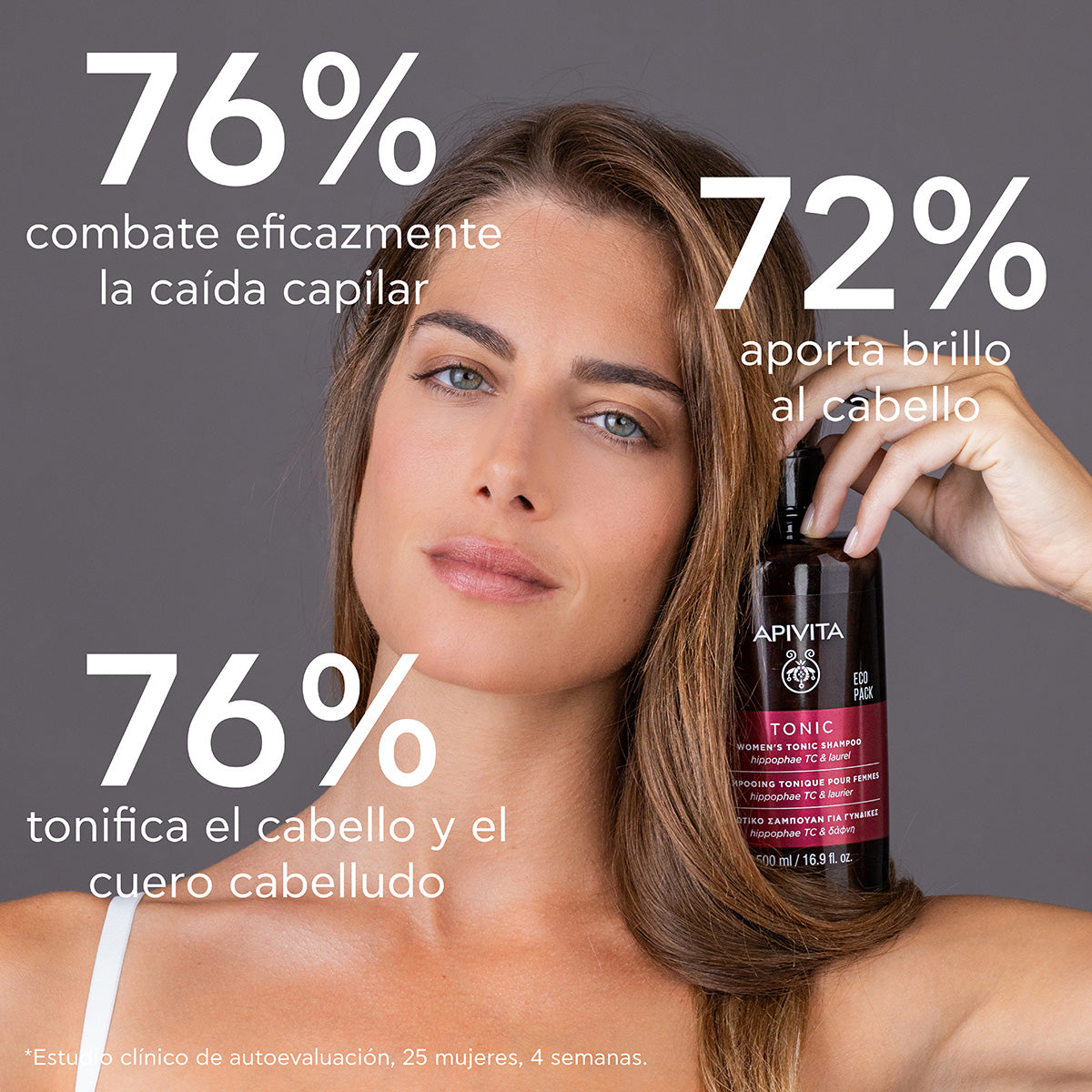 Champú tonificante para mujeres para la caída del cabello - ECOPACK APIVITA, 500 ml