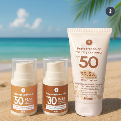 Crema de Protección Solar Facial con Color 100% mineral SPF30 Planeta Huerto 50 ml
