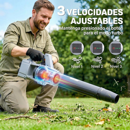 Soplador De Hojas Outsunny Abs, Pp Gris Claro 111.6x15x28 Cm_5