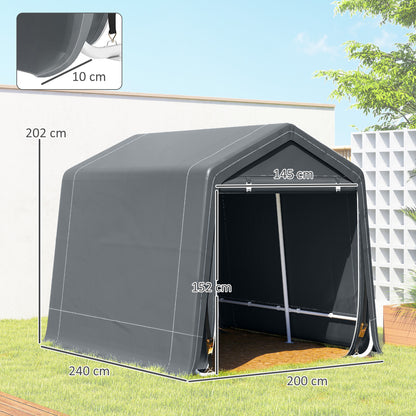 Outsunny Carpa De Jardín Para Herramientas 2,4x2x2 M Gris_2