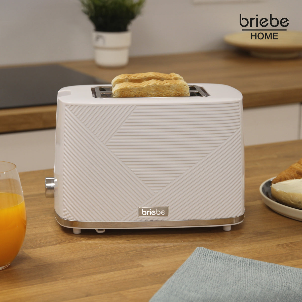Briebe Elegance Tostadora Pan Ranura Ancha, Tostador 2 Rebanadas 7 Niveles Tostado, Calientapanecillos, Ta1169wht,blanco_1