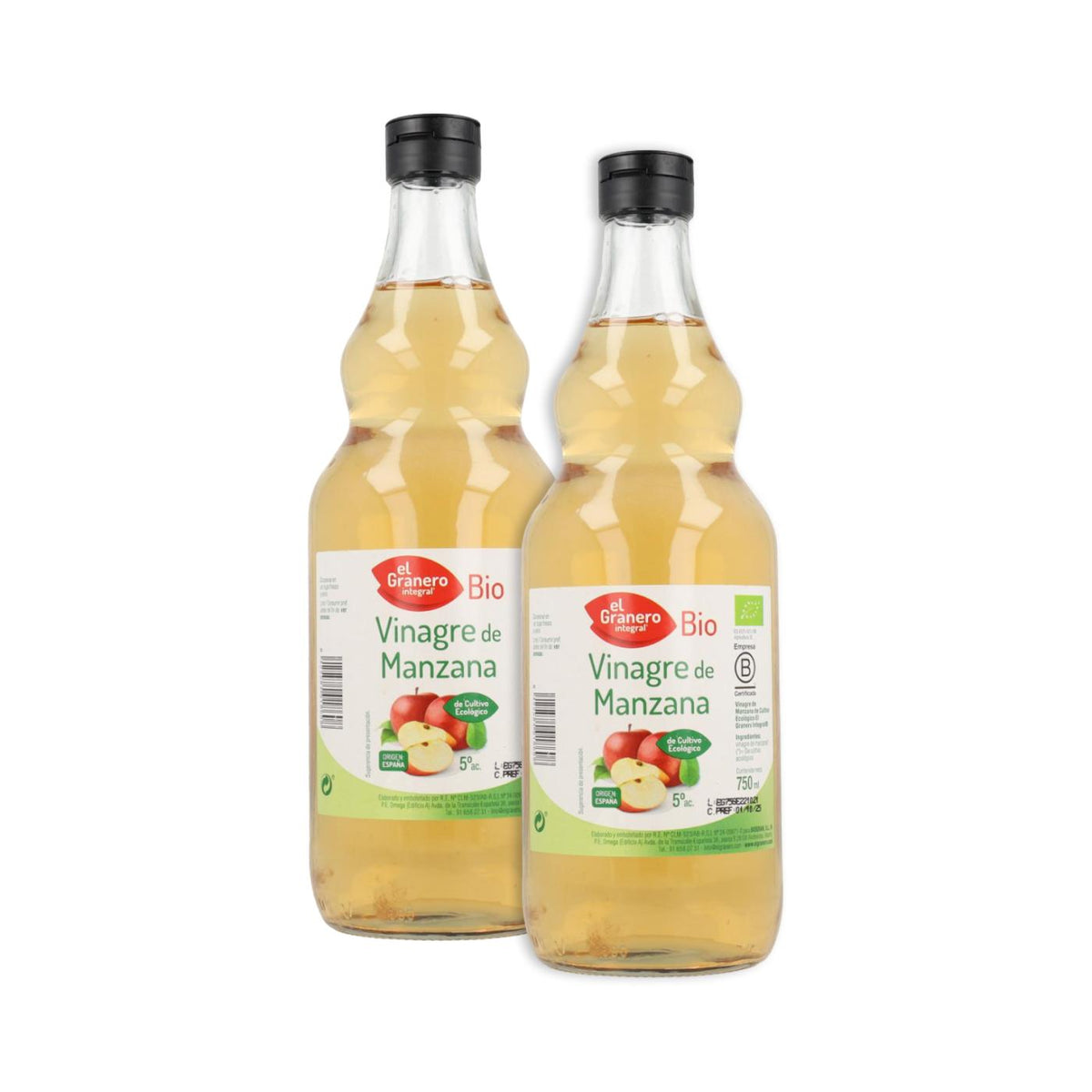 Pack 2x Vinagre de manzana BIO El Granero 750 ml