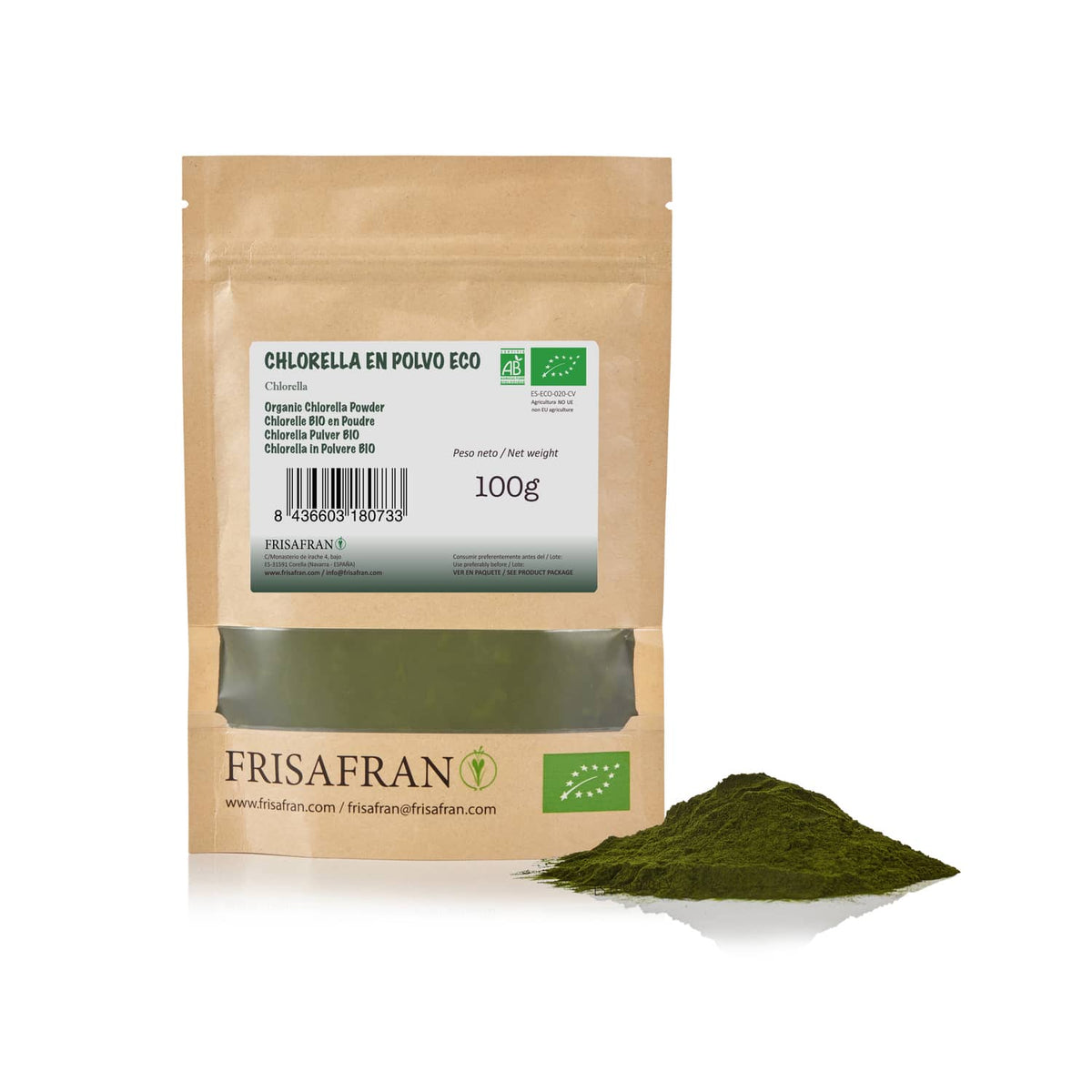 Chlorella Ecológica En Polvo - Calidad Y Sabor | Frisafran 200 G_0