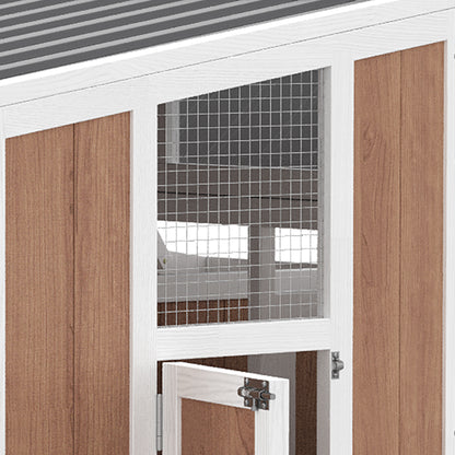 Gallinero Pawhut Madera De Pino, Pet Marrón 145x90x92 Cm_5