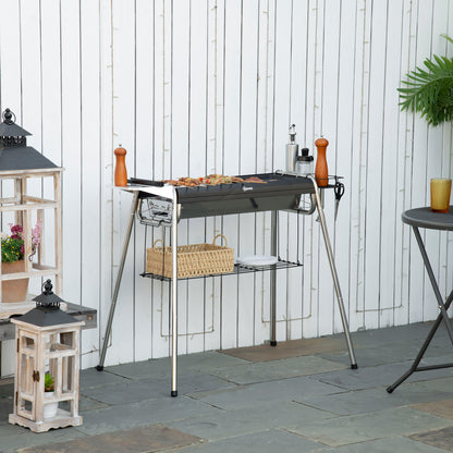 Barbacoa De Carbón Outsunny 96x61x72 Cm Negro_1
