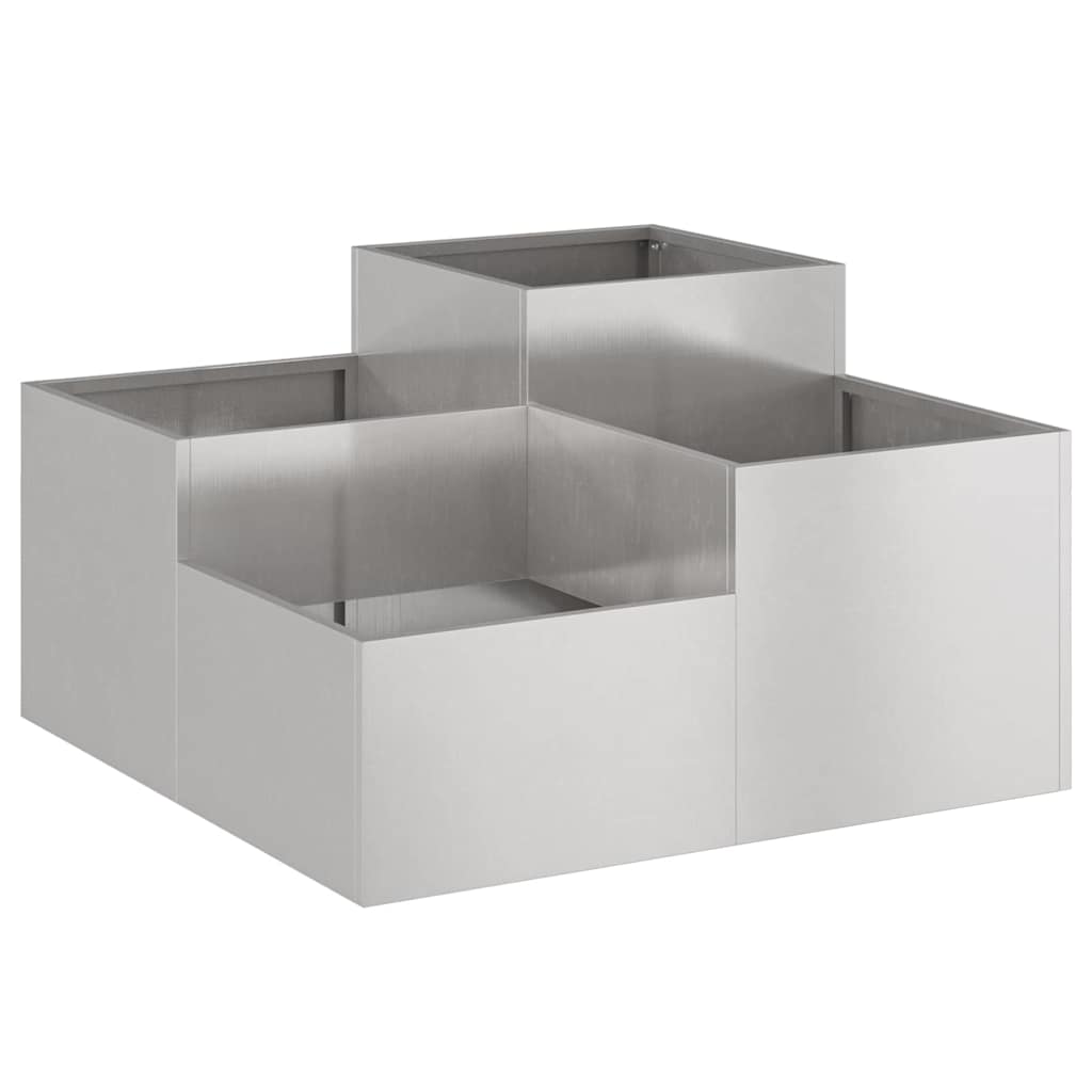 Maceta Para Jardín Plateado 80 X 80 X 48 Cm Acero Inoxidable_0
