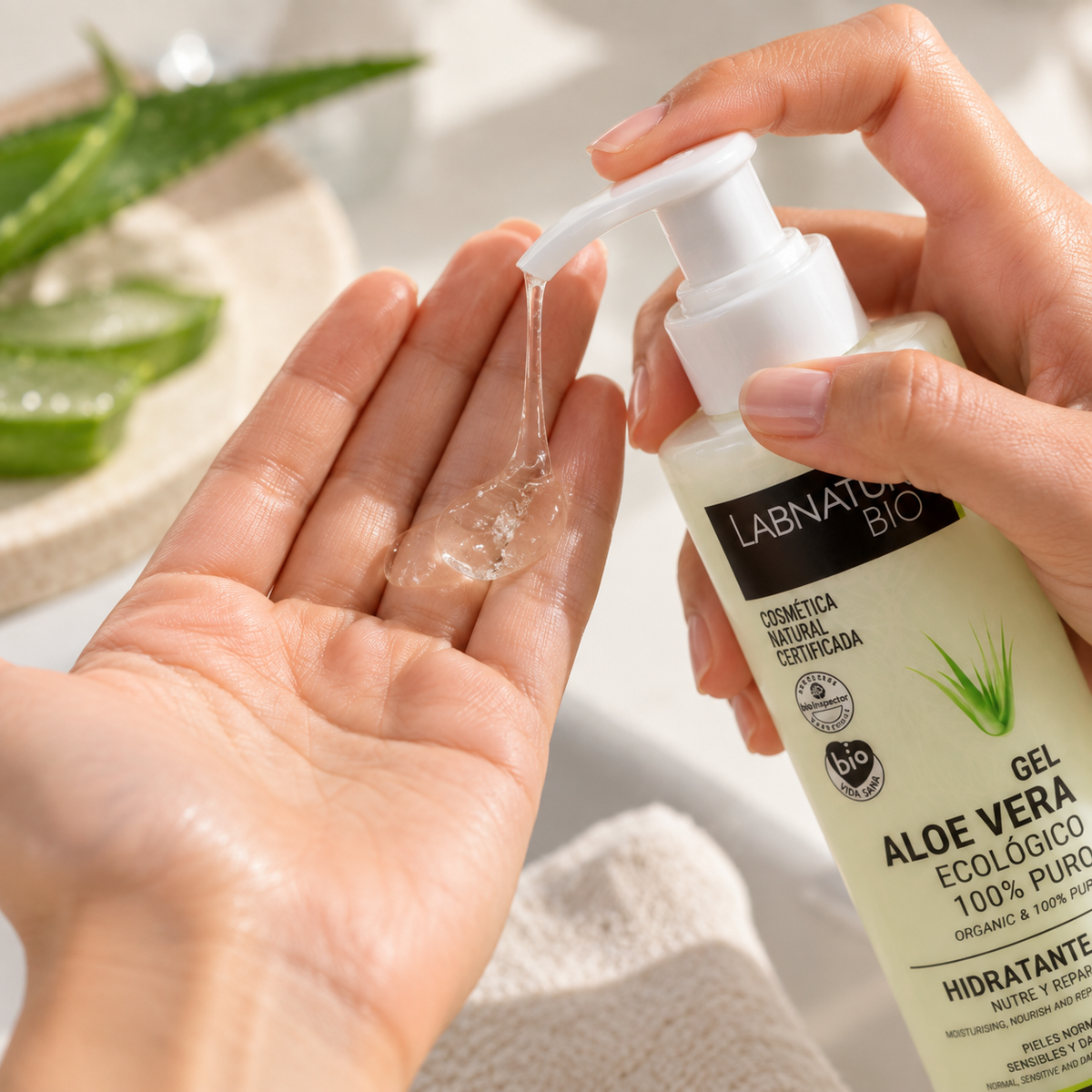 Gel de Aloe Vera Ecológico 100 % Puro Labnatur Bio 250 ml | Hidrata, Calma y Refresca | Rostro y Cuerpo | Vegano_2