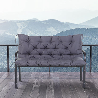 Cojín Para Banco Outsunny Poliéster, Algodón Gris Oscuro 120x110x12 Cm_1