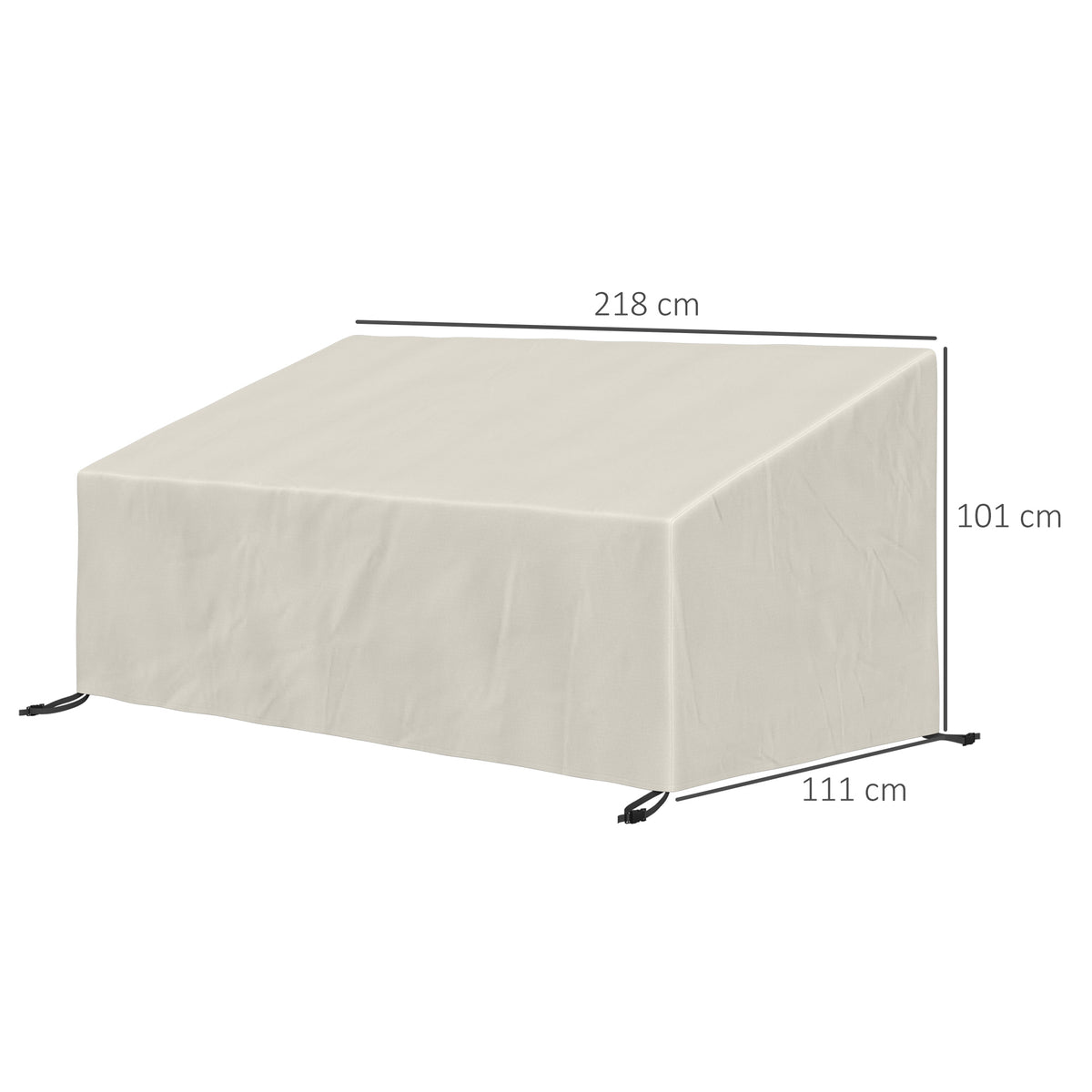 Funda Protectora De Banco Outsunny Tela Oxford Beige 218x111x101 Cm_2