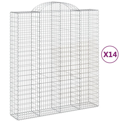 Cestas De Gaviones 14 Uds Forma De Arco Hierro 200x50x220/240cm_0