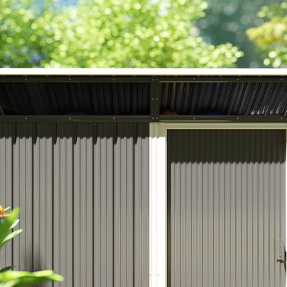 Caseta De Jardín Outsunny Acero Galvanizado Gris Oscuro 195x122x182 Cm_3