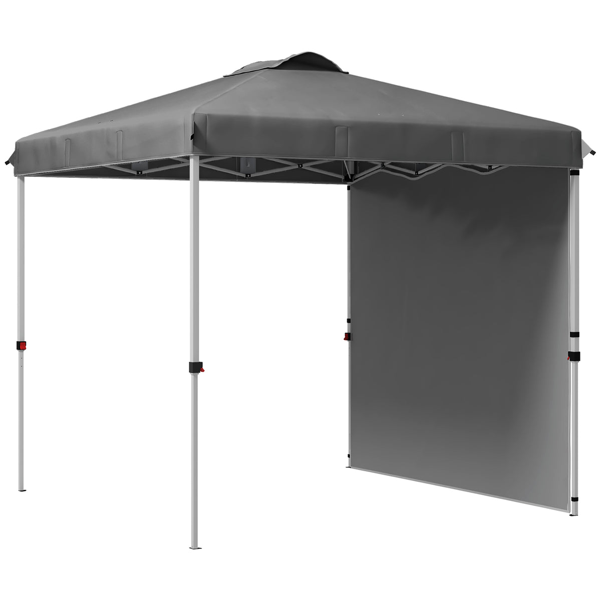 Carpa Plegable Outsunny Acero, Tela Oxford Gris Oscuro 247x247x268 Cm_0