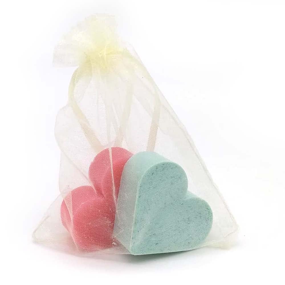 Bolsa De Organza Con 2 Jabones - Aroma Coco - Jabón De Glicerina Con Forma De Corazón - Detalle Para Invitados_2