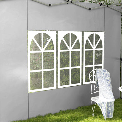 Paredes Laterales Carpa Outsunny Tela Oxford Gris Claro 295x195 Cm_4