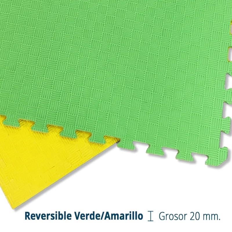 Tatami Puzzle EVA para suelo infantil 1x1m x20mm Amarillo - Verde Pack Ahorro 1 Unidades_4