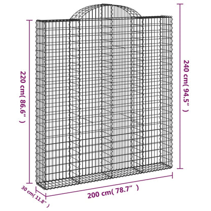 Cestas De Gaviones 8 Uds Forma De Arco Hierro 200x30x220/240 Cm_5