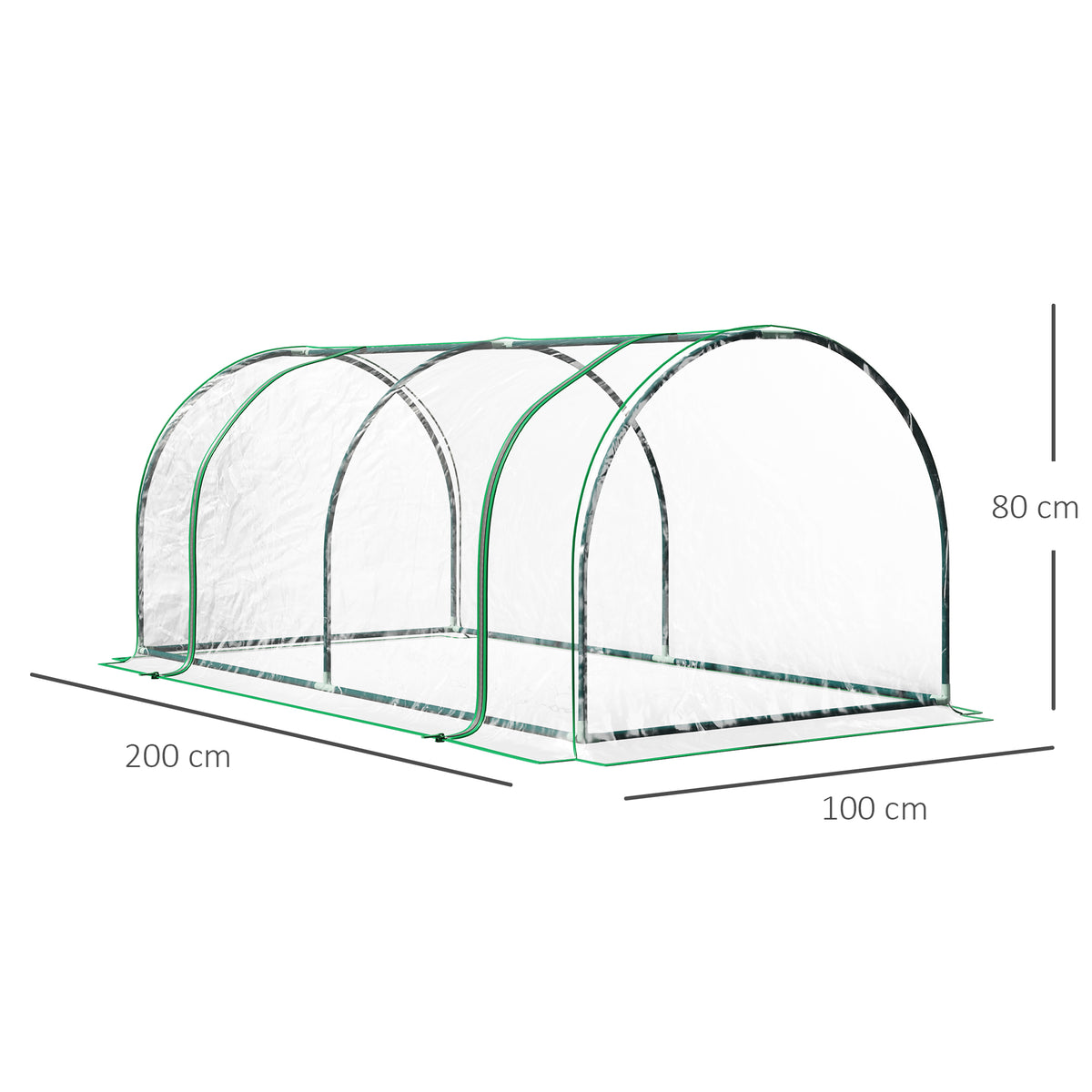 Invernadero Caseta Para Jardín Outsunny 200x100x80 Cm Transparente_2