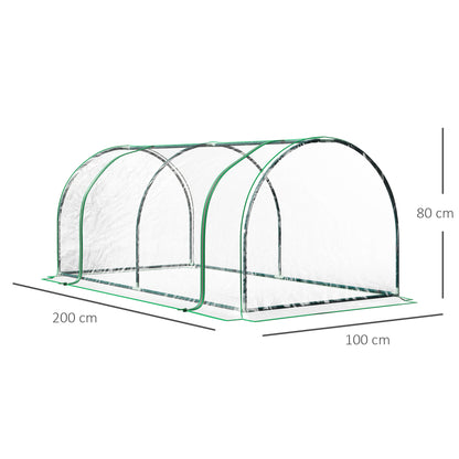 Invernadero Caseta Para Jardín Outsunny 200x100x80 Cm Transparente_2