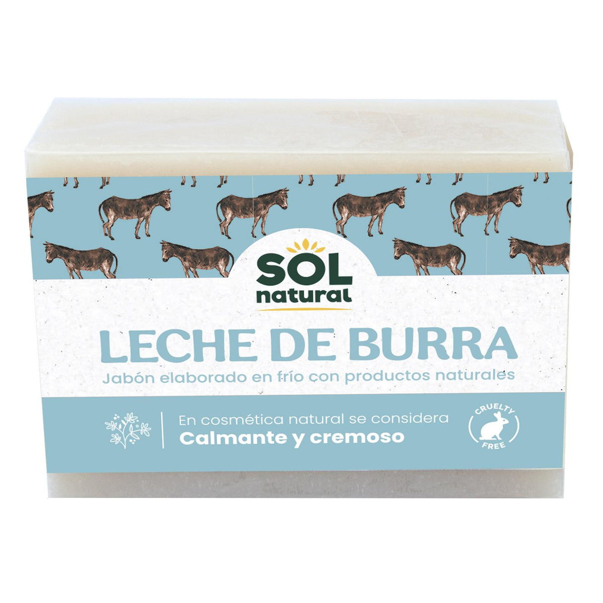 Jabón de leche de burra Sol natural 100g
