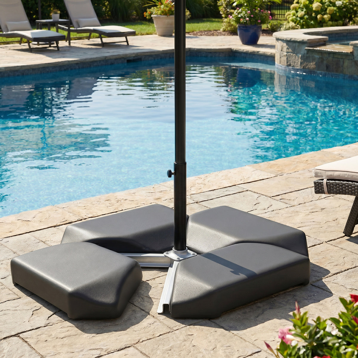 Base Para Sombrilla Outsunny Hdpe Negro 100x100x9 Cm_1