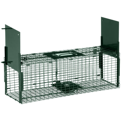 Trampa Para Animales Outsunny Acero Verde 60x18x20 Cm_0