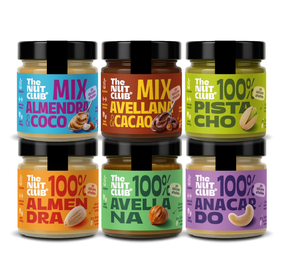 The Cool Pack: 4 cremas de frutos secos 100% y 2 cremas MIX The Nut Club 1120g_0
