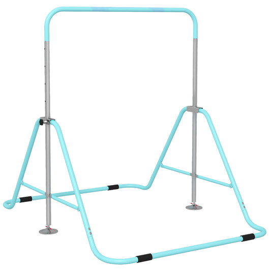 Homcom Barra De Gimnasia Artística Plegable Altura Ajustable Verde_0