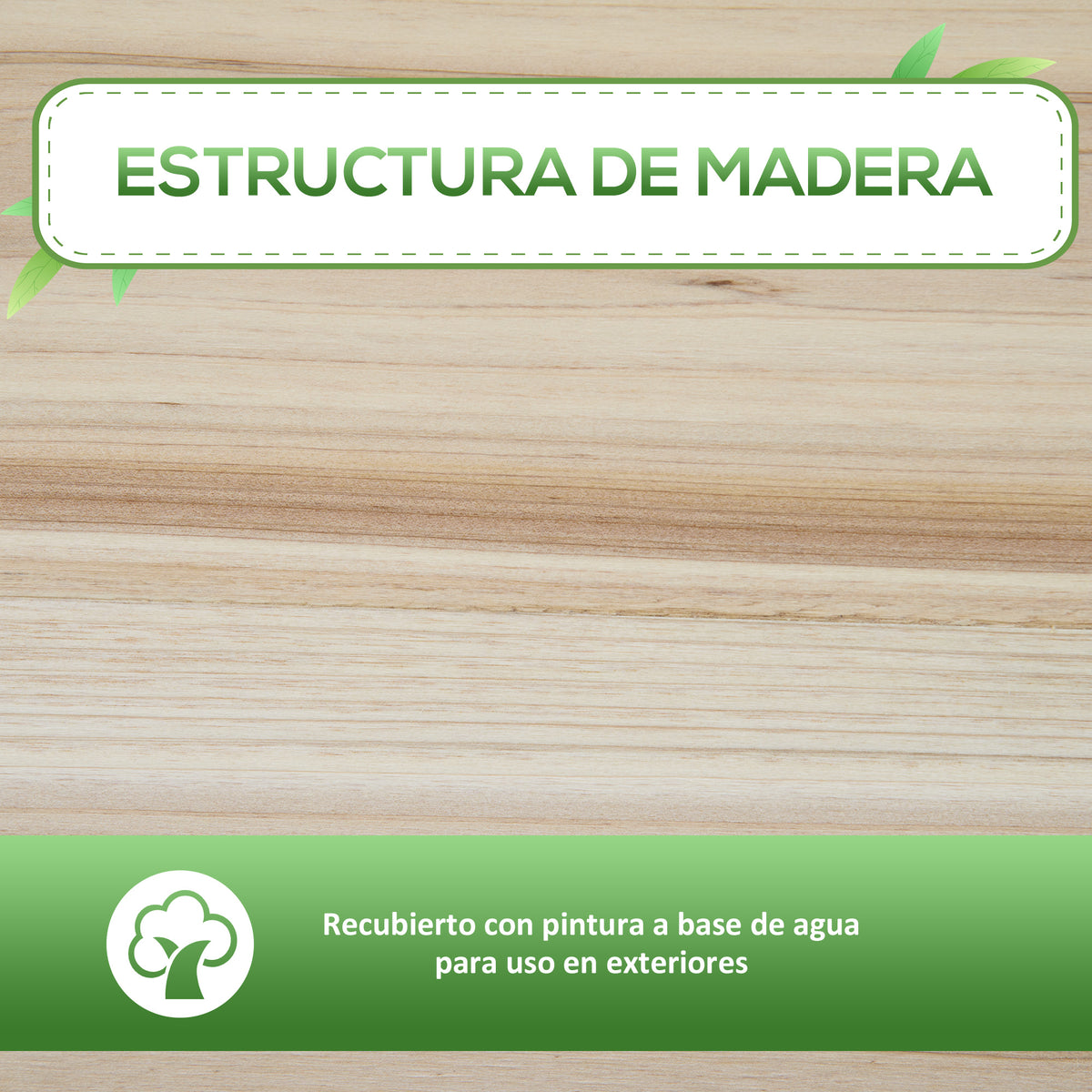Huerto Urbano Elevado Con Estante Outsunny 90x40x81 Cm Natural_5