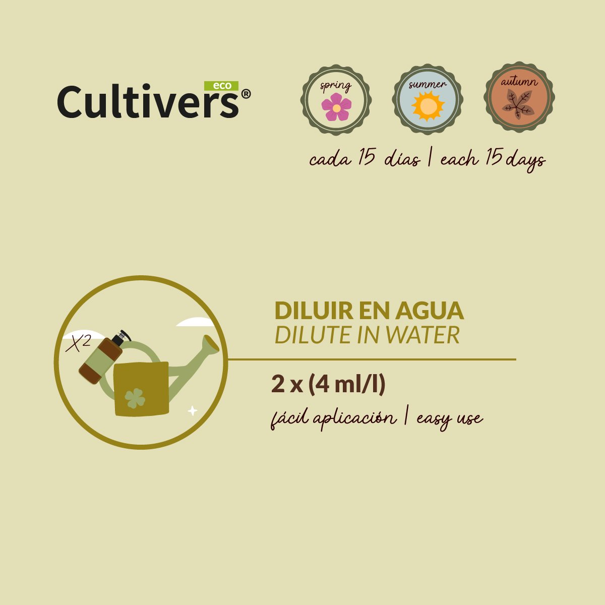 Cultivers Abono Plantas Verdes Líquido 500 Ml Para Interior Y Exterior Npk 3-4-4 Con Aminoácidos Y Ácidos Fúlvicos |…_4