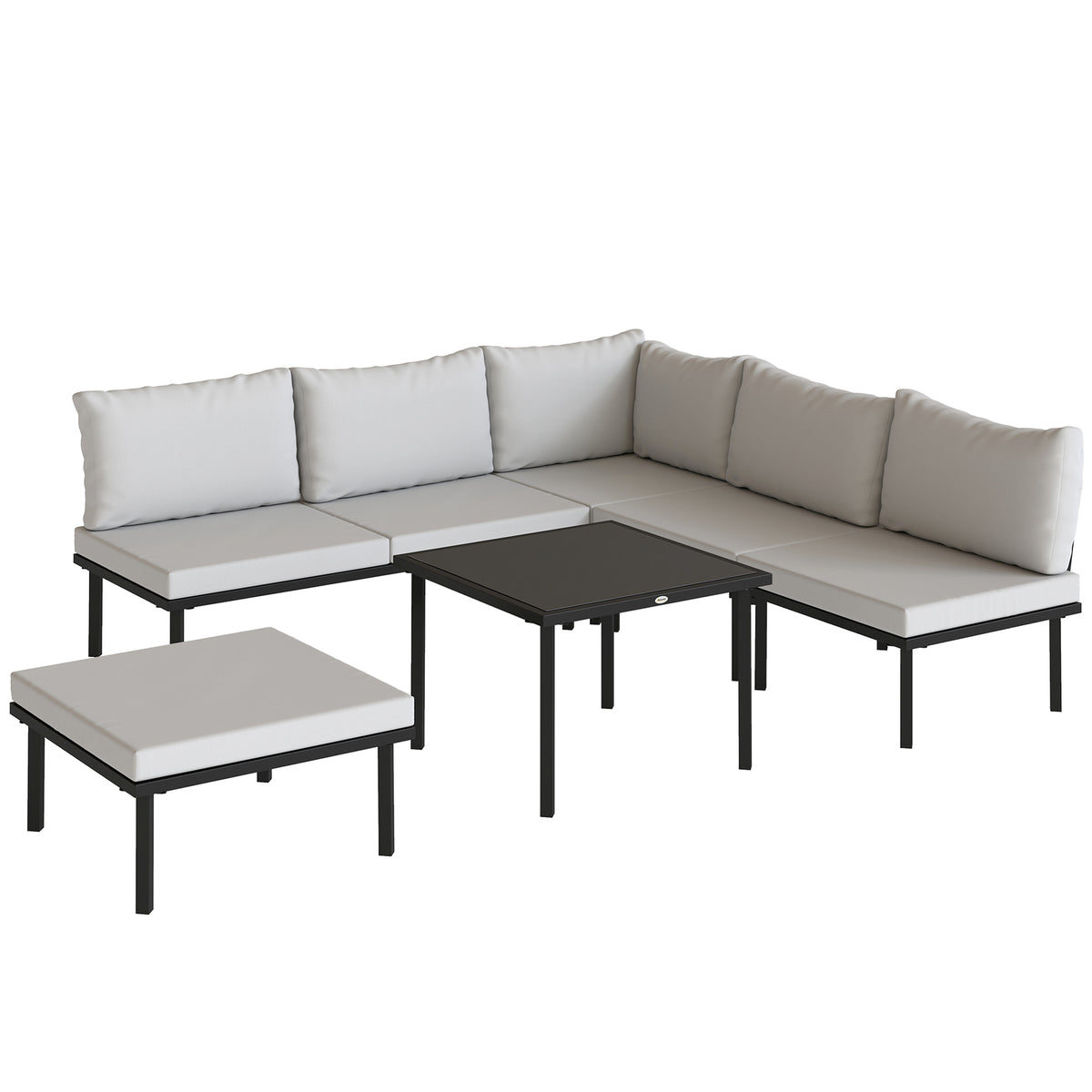 Muebles De Jardín Outsunny Metal, Poliéster Gris Claro 116x60.5x64 Cm_0