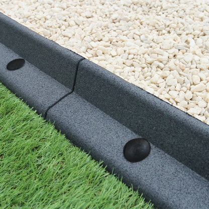Bordes De Césped Gris Flexibles Jardín Bordes De Césped Paquete De 6 X 1.2m_1