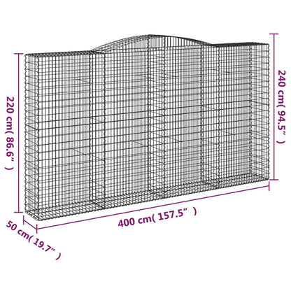 Cestas De Gaviones 6 Uds Forma De Arco Hierro 400x50x220/240 Cm_5