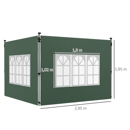 Paredes Laterales Carpa Outsunny Tela Oxford Verde 295x195 Cm_2