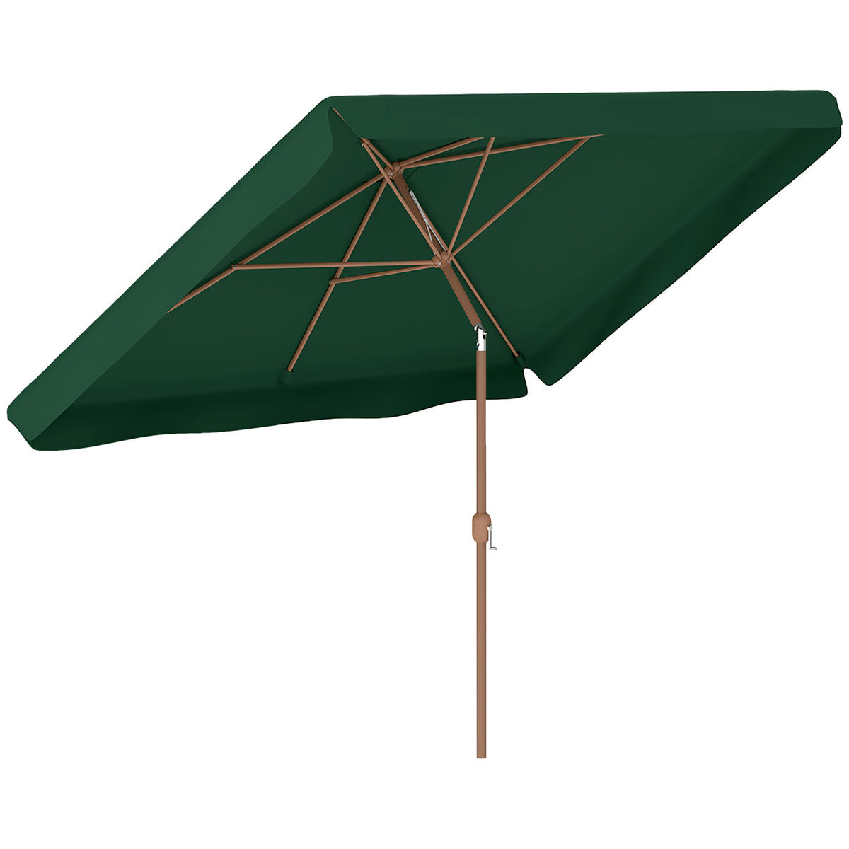 Sombrilla De Jardín Outsunny Poliéster, Aluminio Verde Oscuro 300x200x235 Cm_0