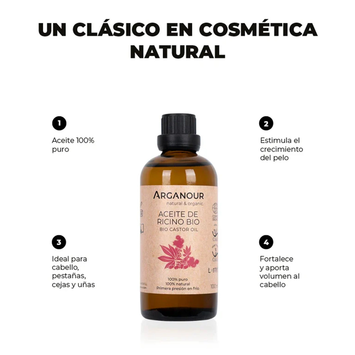 Aceite de ricino Bio Arganour 100 ml