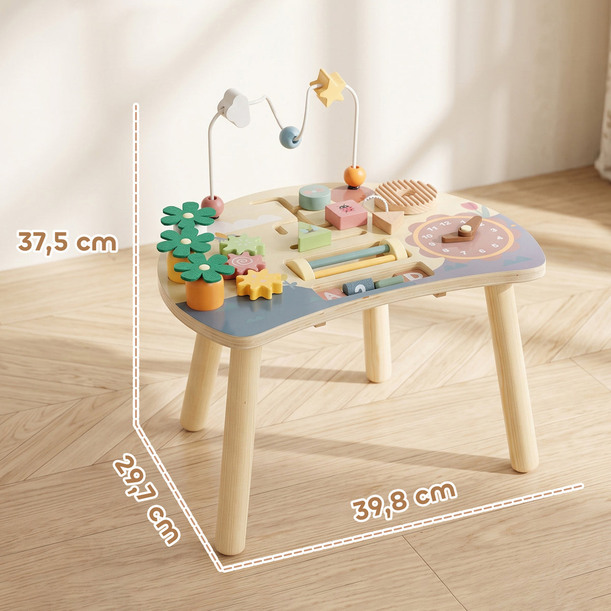 Mesa De Actividades Para Bebé Aiyaplay Madera Contrachapada, Madera De Pino Multicolor 39.8x29.7x37.5 Cm_2